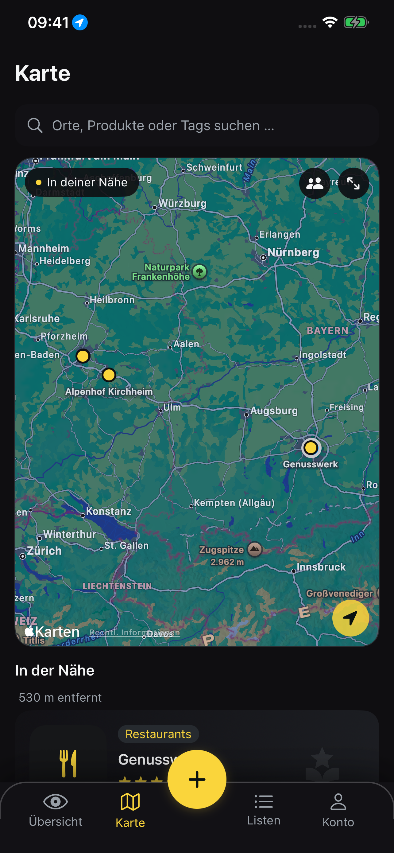 Interaktive Karte mit mehreren Bewertungs-Pins